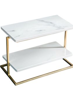 Marble Cupcake Stand, 2-Tier Rectangular Dessert Tray