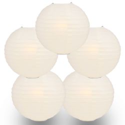 12 Pieces 12” Ivory Round ChinesePaper Lanterns For Party Wedding Baby Shower Bridal Shower Home Decorations Suppliers