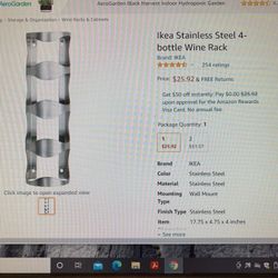 !End Of Summer Sale ! Brand NEW IKEA Stainless steel 4 Bottle Wine Racks