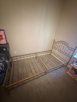 Gold Metal Bed twin Frame with Headboard