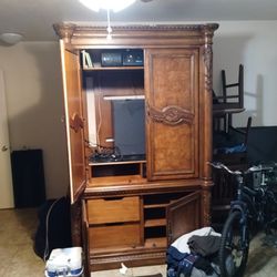 Antique Solid Wood Armoire 