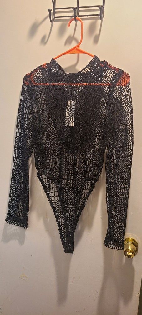 NEW Fishnet Bodysuit Size M