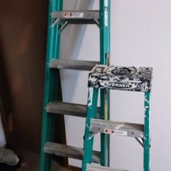 Werner 6' And 4' Fiberglass Step Ladders
