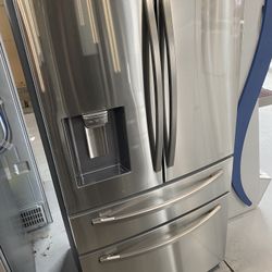 Stainless Steel 23 Cu. Ft. Counter Depth 4-Door French Door Refrigerator 