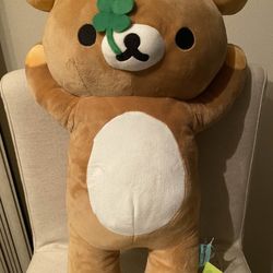NWT Big Clover Laying Rilakkuma Plush 20"