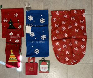 11 PC Set Christmas Felt Wrapping Bags Small To X-Large 