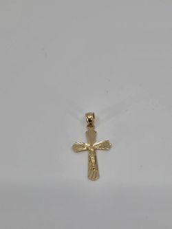 14k Gold Mini Cross Charm Pendant