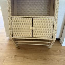 Wicker Medicine Cabinet With Hand Towel Rods
