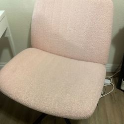 Pink Sherpa Criss Cross Adjustable Desk Chair