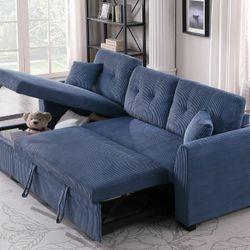 Corduroy Sleeper Sofa Bed Sectional Couch
