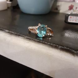 Rose Gold Plated Aquamarine 