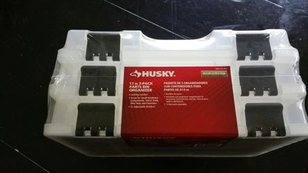 New - Husky 12-Compartment Parts Bin Organizer (3-Pack)