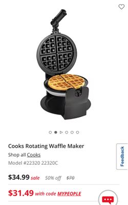 Cooks Rotating Waffle Maker 7in NEW