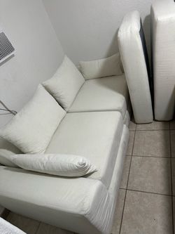 Boneless love seat with ottoman