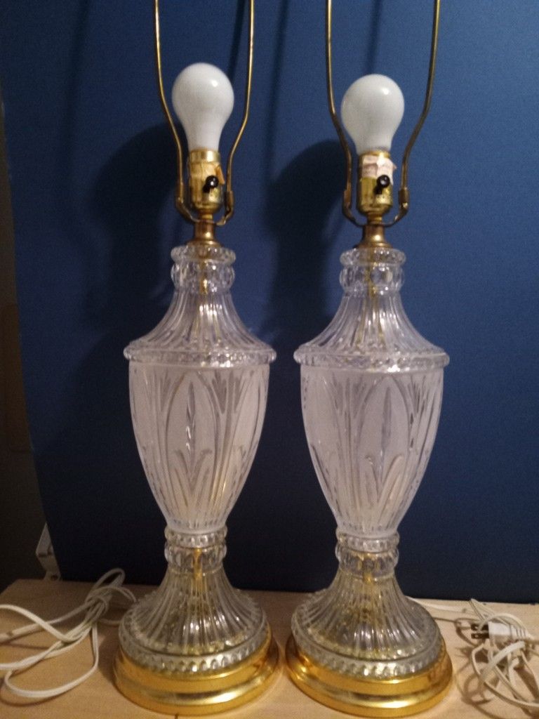 32"In Glass Lamps With Gold Bottom Base 2/$40