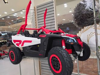 Canam maverick 4x4 leather seats double battery custom made with air tires remote control TV Bluetooth 1 to 10 years 10mph leather seats licensed by C