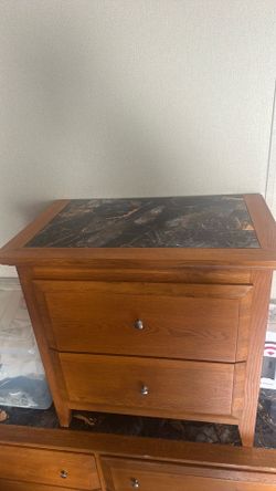Wooden dresser and night stand