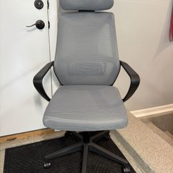 Brand New Grey/Black Mesh Tall Back Height Adjustable Reclining Ergonomic Office Chair w/Headrest