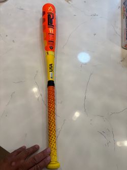 Easton Hype Fire USA Baseball Bat – 27” / 16 oz (Drop‑11) Bright orange/yellow colorway.