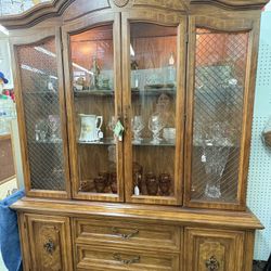 Bernhardt Two Piece  China Hutch Cabinet 