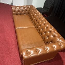 Brown Leather Couch 