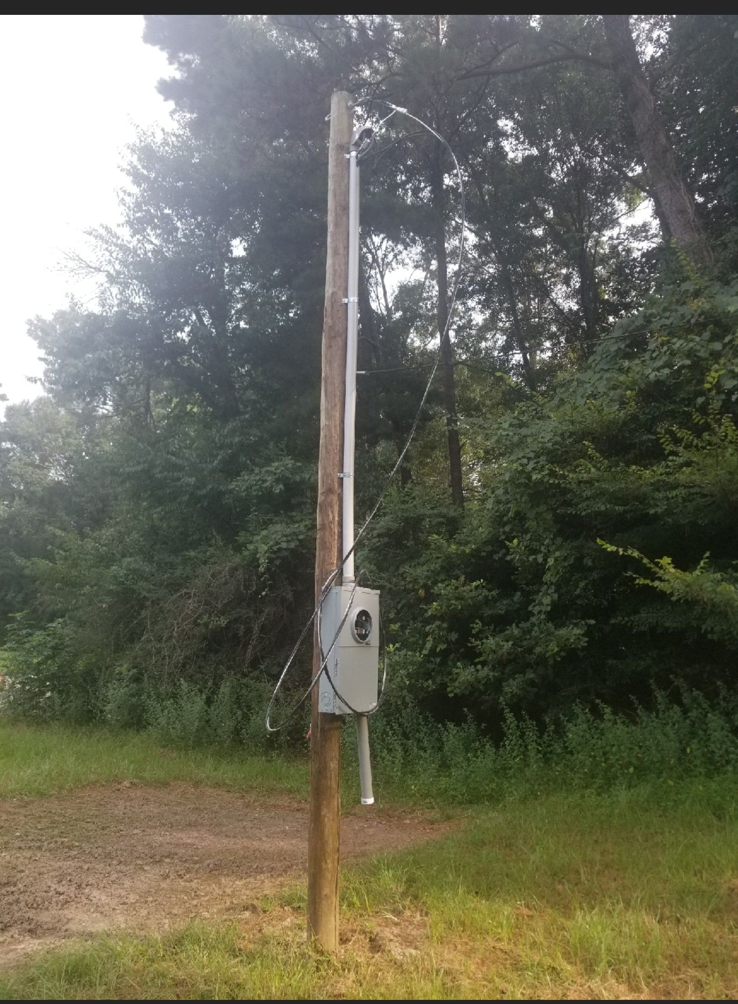 Meter pole with box