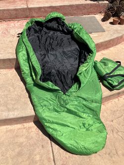 Green Mummy Sleeping Bag with Stuff Sack