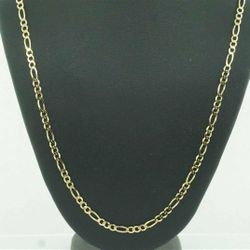 14K Yellow Gold Figaro Chain Fine Jewelry  Men's Women's 20 Inc 6 Grams #21791