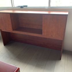 Hutch Desk With Doors Cherry 72”