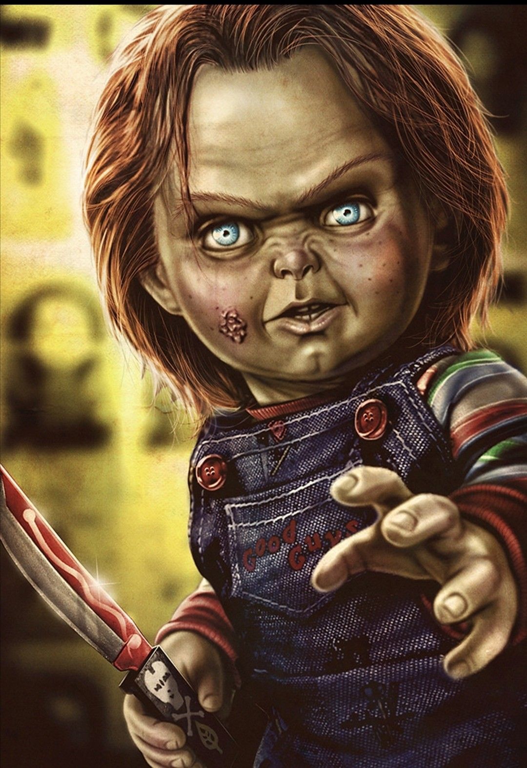 2 CHUCKY CHILDS PLAY FRIDGE MAGNETS 2.5" X 3.5"