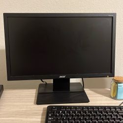 (2) Black Desktop Monitors 