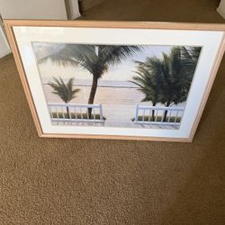 Large Framed Image Of A Beach