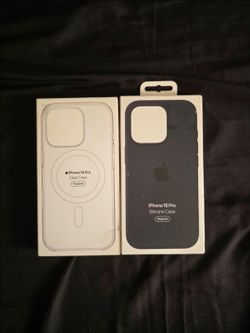 Apple iPhone 16 pro silicon case clear and denim color