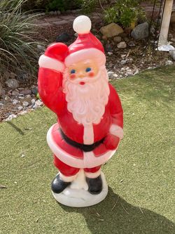 Vintage 40” General Foam Waving Santa Blow Mold Christmas Yard Decor
