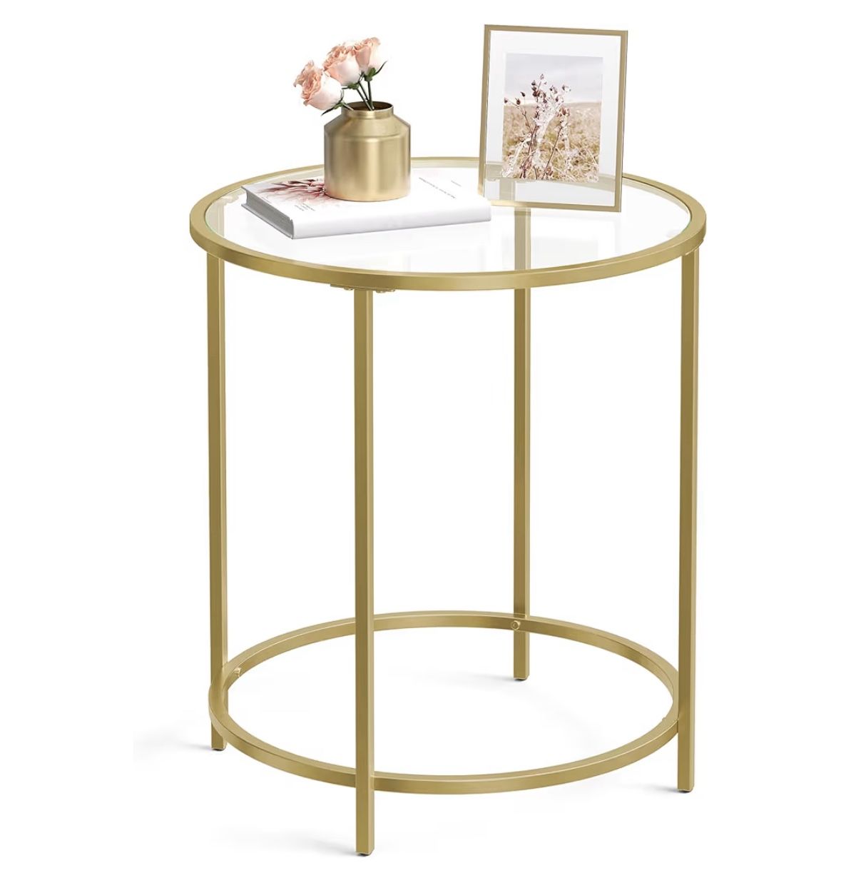 Gold Round End Table