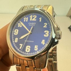 Casio Watch New Style   For Men Size 37mm Diameter  8  inches Wrist Round Long  Strong Stainless Steel   Battery Inside,  Watch  Mail in lightweight e