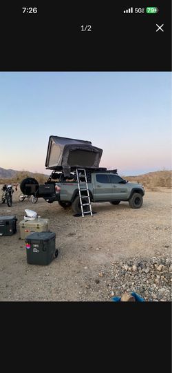 Rooftop tent and  Tacoma bed rack