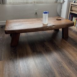 Low wooden coffee table