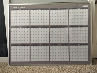Dry Erase 12 month White Board Planner Calendar 