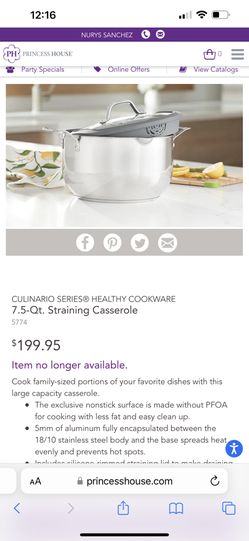 Culinario series Healthy Cookware Princess House