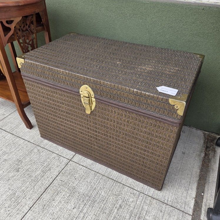 Brown Rattan & Chipboard Trunk