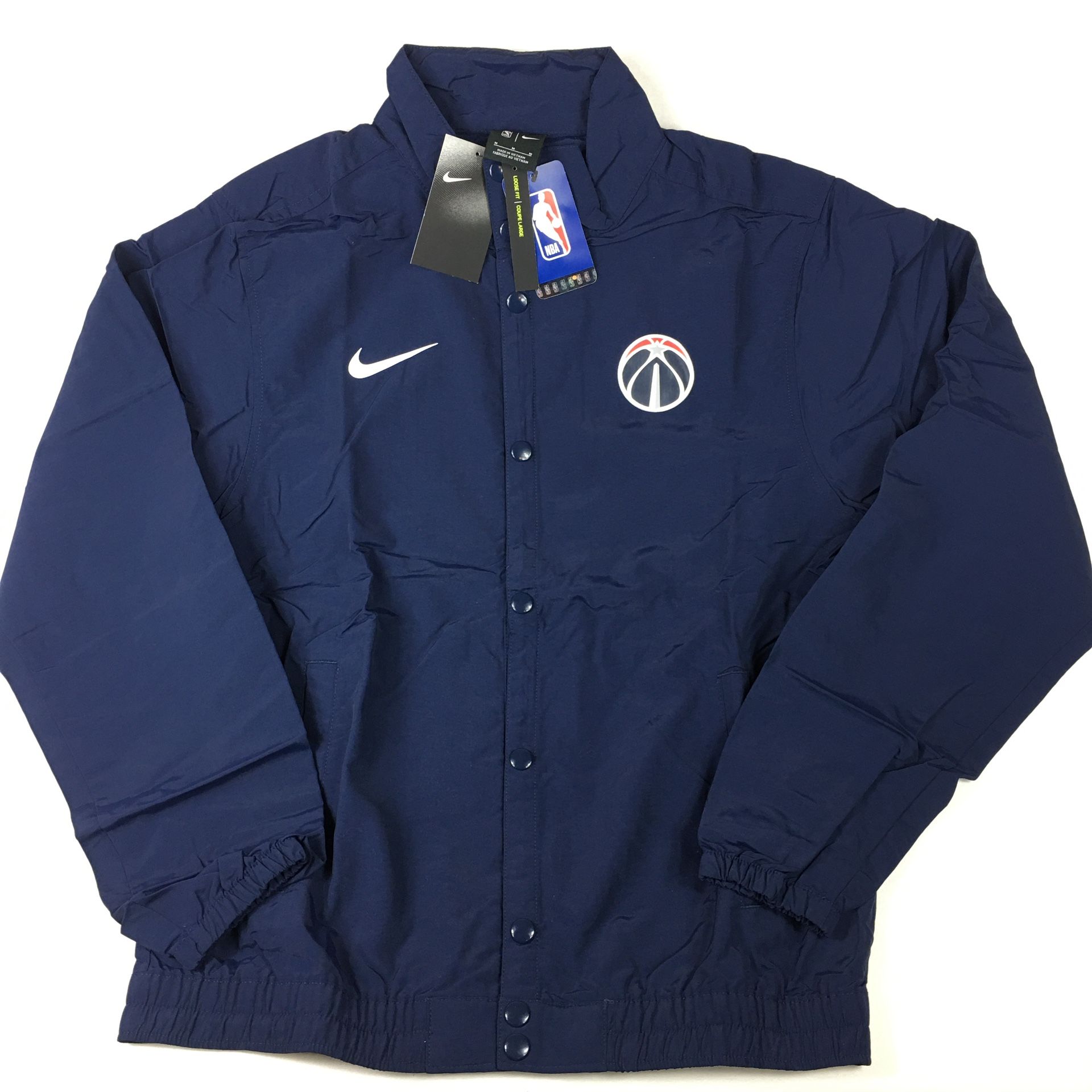 Nike City Edition Washington Wizards Lightweight DNA Full-Snap Jacket Navy Sz M