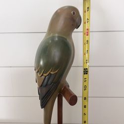 Vintage Wood Carved Parrot 