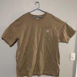 Carhartt Mens 2XL Tall Loose Fit Heavyweight Pocket T Shirt Tan/Brown K87-M