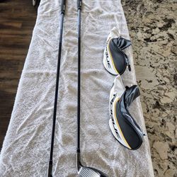 Left handed Callaway 3 "19 degree" and 4 "21 degree" Hybrids.  Golf Clubs.