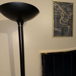 Stylish FLOOR LAMP, Halogen Torchiere, Black, 72-inch Height