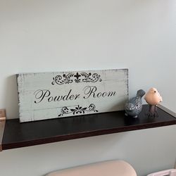 Farmhouse powder Room Wall Decor Sign 