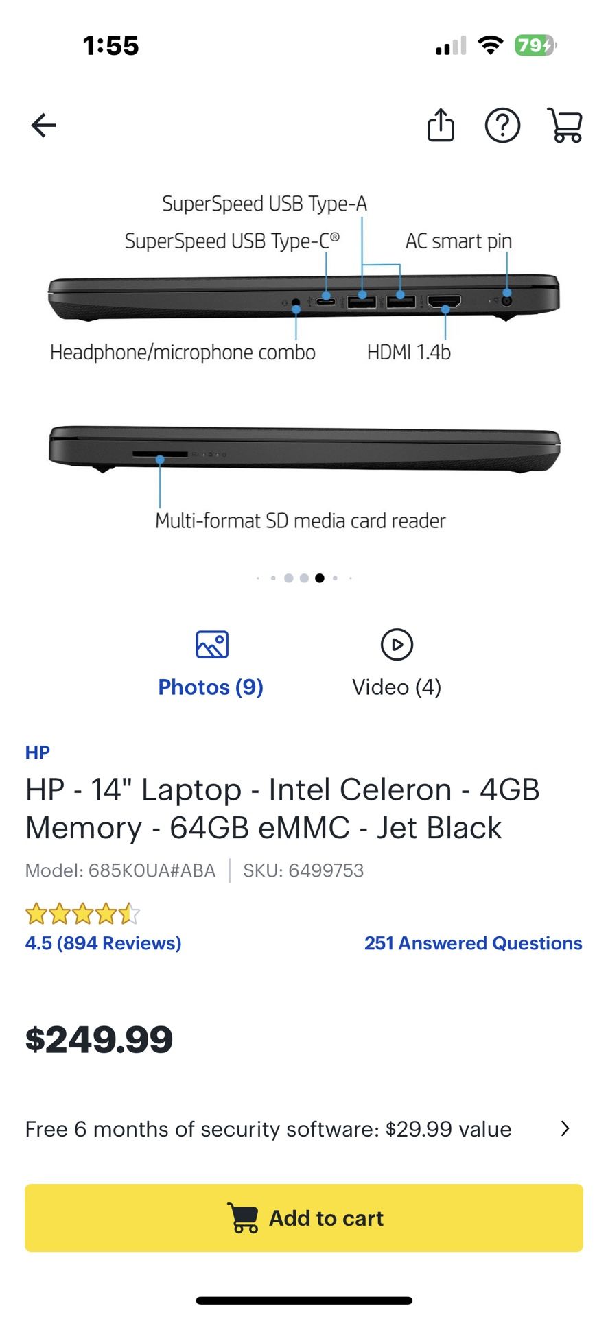 HP LAPTOP 14INCH SCREEN!!
