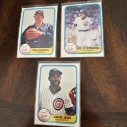 Chicago Cubs 1981 Fleer Baseball Cards Lot 