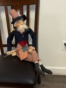 Vintage Gathered Traditions by Joe Spencer Uncle Sam Patriotic Doll 32”